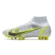 Nike Mercurial Superfly 8 Elite AG White Black Metallic Silver Volt Football Boots