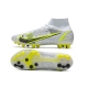 Nike Mercurial Superfly 8 Elite AG White Black Metallic Silver Volt Football Boots