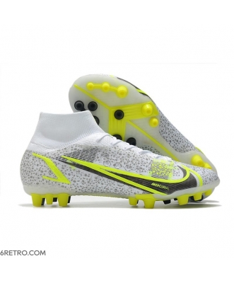 Nike Mercurial Superfly 8 Elite AG White Black Metallic Silver Volt Football Boots