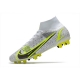 Nike Mercurial Superfly 8 Elite AG White Black Metallic Silver Volt Football Boots