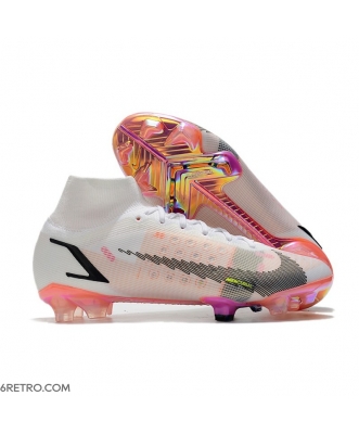 Nike Mercurial Superfly 8 Elite Firm Ground White Black Bright Crimson Pink Blast Football Boots