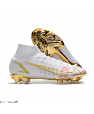 Nike Mercurial Superfly 8 Elite Firm Ground White Pink Gold Football Boots