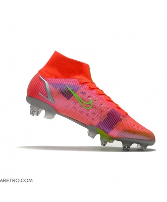 Nike Mercurial Superfly 8 Elite SG-PRO Anti-Clog Bright Crimson Metallic Silver Football Boots
