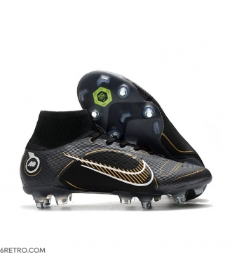 Nike Mercurial Superfly 8 Elite SG-PRO Anti-Clog Shadow - Black Metallic Gold Metallic Silver Football Boots