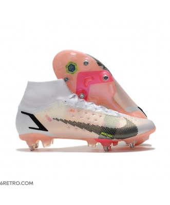Nike Mercurial Superfly 8 Elite SG-PRO Anti-Clog White Black Bright Crimson Pink Blast Football Boots
