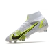 Nike Mercurial Superfly 8 Elite SG-PRO Anti-Clog White Black Metallic Silver Volt Football Boots