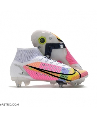 Nike Mercurial Superfly 8 Elite SG-PRO Anti-Clog White Pink Black Football Boots