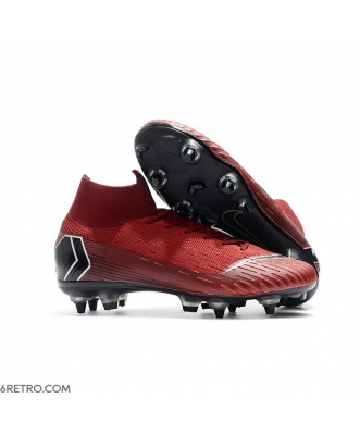 Nike Mercurial Superfly VI Elite Anti-Clog SG-Pro Red Black Football Boots