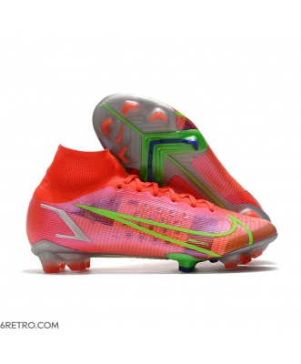 Nike Mercurial Superfly VIII Elite Firm Ground Bright Crimson Metallic Silver Football Boots