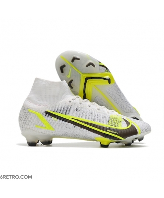Nike Mercurial Superfly VIII Elite Firm Ground White Black Metallic Silver Volt Football Boots