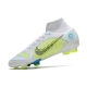 Nike Mercurial Superfly VIII Elite Firm Ground White Blue Yellow Football Boots
