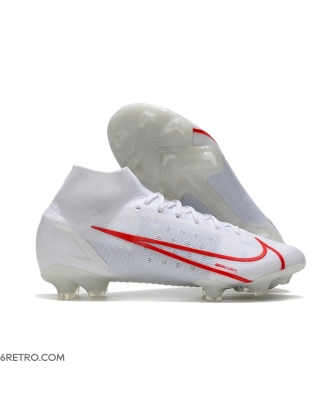 Nike Mercurial Superfly VIII Elite Firm Ground White Red Football Boots