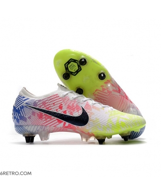 Nike Mercurial Vapor 13 Elite SG Anti-Clog Neymar White Black Racer Blue Volt Football Boots