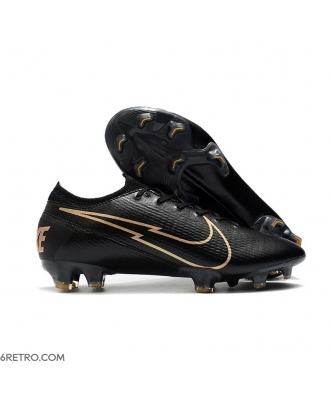 Nike Mercurial Vapor XIII Elite 360 Firm Ground Leather Black Golden Football Boots