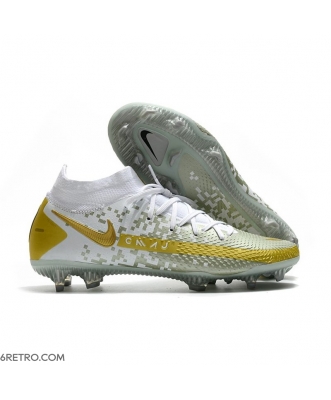 Nike Phantom GT Dynamic Fit Elite Firm Ground White Gold Grey Football Boots