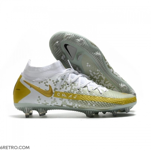 Nike Phantom GT Dynamic Fit Elite Firm Ground White Gold Grey Football Boots Nike Phantom GT Dynamic Fit Elite Firm Ground White Gold Grey Football Boots