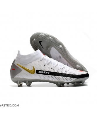 Nike Phantom GT Dynamic Fit Elite Firm Ground White Grey Gold Red Football Boots