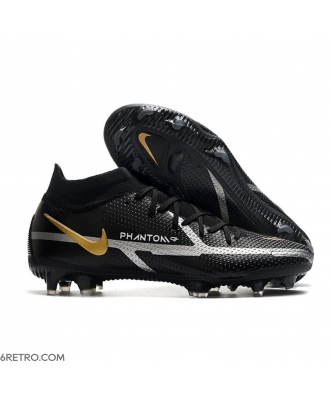 Nike Phantom GT II Elite DF Firm Ground Black Metallic Dark Grey Metallic Gold Football Boots