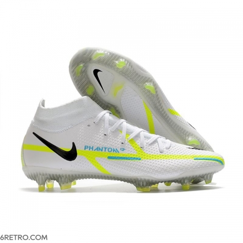 Nike Phantom GT II Elite DF Firm Ground White Black Blue Volt Football Boots Nike Phantom GT II Elite DF Firm Ground White Black Blue Volt Football Boots