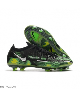 Nike Phantom GT II Elite Firm Ground Black Metallic Platinum Green Strike Football Boots