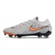 Nike Phantom Luna 2 Elite Firm Ground Low Cut Gray Orange Football Boots