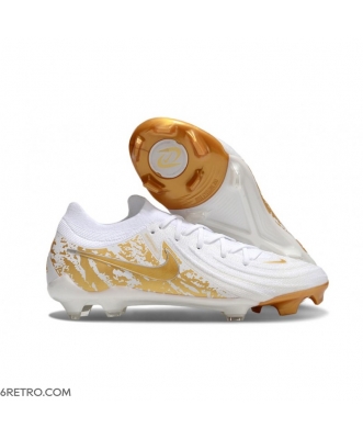 Nike Phantom Luna 2 Elite Firm Ground Low Cut White Gold Football Boots