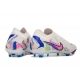 Nike Phantom Luna 2 Elite Firm Ground Low Cut White Pink Blue Football Boots