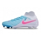 Nike Phantom Luna II Elite Firm Ground High Top Blue White Pink Football Boots