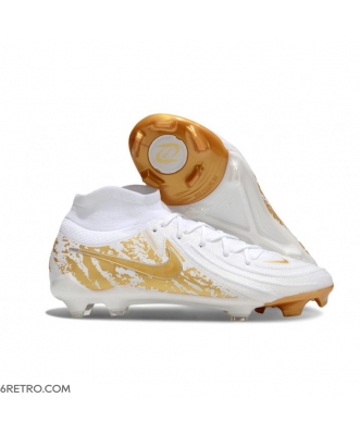 Nike Phantom Luna II Elite Firm Ground High Top White Gold Football Boots