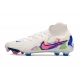 Nike Phantom Luna II Elite Firm Ground High Top White Pink Blue Football Boots
