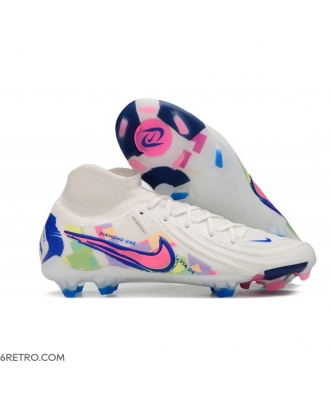 Nike Phantom Luna II Elite Firm Ground High Top White Pink Blue Football Boots