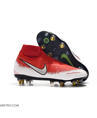 Nike Phantom VSN Elite DF SG-Pro Anti Clog Red White Silver Football Boots