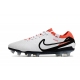 Nike Tiempo Legend 10 Elite Firm Ground White Black Bright Crimson Football Boots