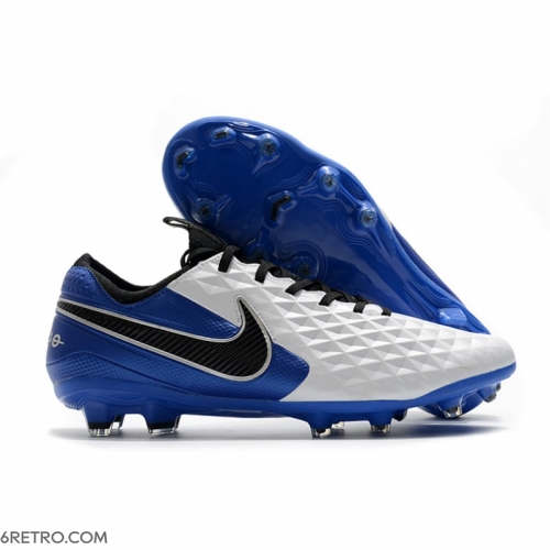 Nike Tiempo Legend 8 Elite Firm Ground ACC - White Black Royal Football Boots Nike Tiempo Legend 8 Elite Firm Ground ACC - White Black Royal Football Boots