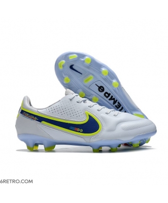 Nike Tiempo Legend 9 Elite Firm Ground Recharge - White Blue Yellow Football Boots
