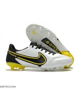 Nike Tiempo Legend 9 Elite Firm Ground White Black Yellow Football Boots