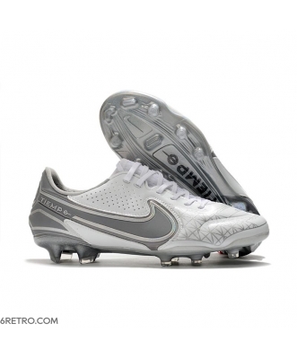 Nike Tiempo Legend 9 Elite Firm Ground White Gray Football Boots