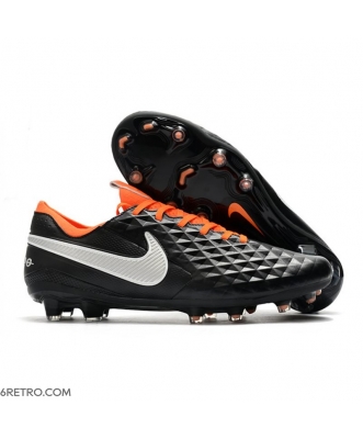 Nike Tiempo Legend VIII Elite Firm Ground Black White Orange Football Boots