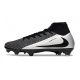 Nike Zoom Mercurial Superfly 10 Elite Firm Ground Black Silver Football Boots