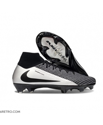 Nike Zoom Mercurial Superfly 10 Elite Firm Ground Black Silver Football Boots