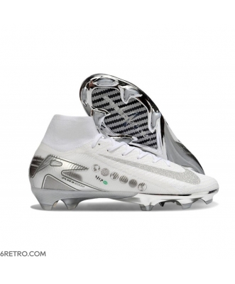 Nike Zoom Mercurial Superfly 10 Elite Firm Ground White Silver Football Boots