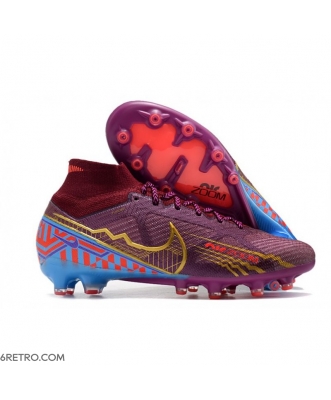 Nike Zoom Mercurial Superfly 9 Elite AG-Pro KM Dark Beetroot Mtlc Vivid Gold Football Boots