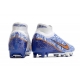 Nike Zoom Mercurial Superfly 9 Elite AG-Pro White Blue Gold Football Boots Nike Zoom Mercurial Superfly 9 Elite AG-Pro White Blue Gold Football Boots
