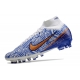 Nike Zoom Mercurial Superfly 9 Elite AG-Pro White Blue Gold Football Boots Nike Zoom Mercurial Superfly 9 Elite AG-Pro White Blue Gold Football Boots