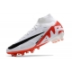 Nike Zoom Mercurial Superfly 9 Elite AG-Pro White Bright Crimson Black Football Boots