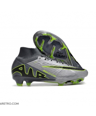 Nike Zoom Mercurial Superfly 9 Elite Firm Ground Grey Black Green Football Boots