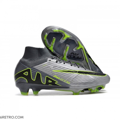 Nike Zoom Mercurial Superfly 9 Elite Firm Ground Grey Black Green Football Boots Nike Zoom Mercurial Superfly 9 Elite Firm Ground Grey Black Green Football Boots