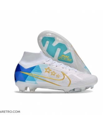 Nike Zoom Mercurial Superfly 9 Elite Firm Ground White Blue Football Boots