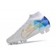 Nike Zoom Mercurial Superfly 9 Elite Firm Ground White Blue Football Boots