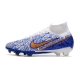 Nike Zoom Mercurial Superfly 9 Elite Firm Ground White Blue Gold Football Boots